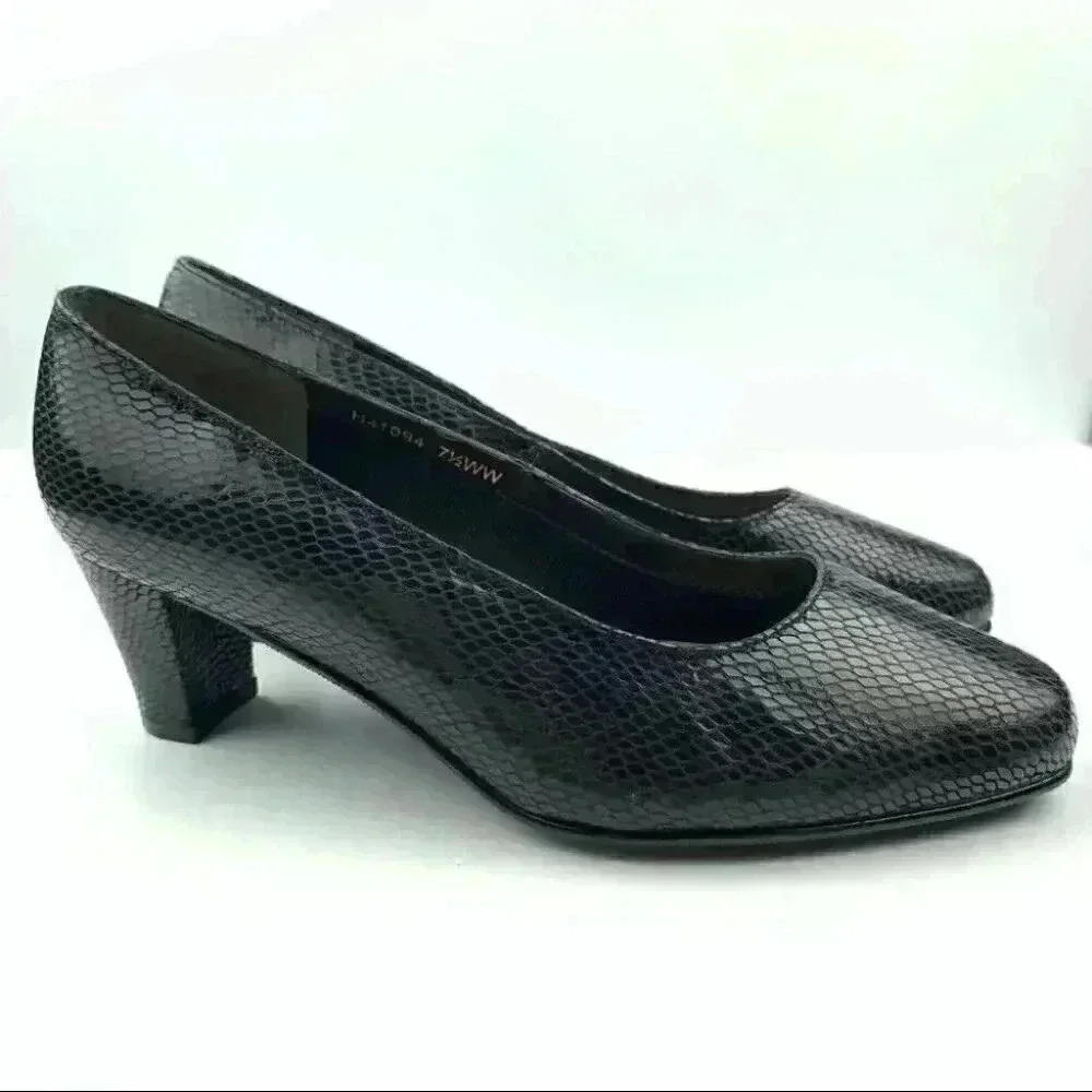 Ros Hommerson heels sz 7.5 WW black vintage 90s